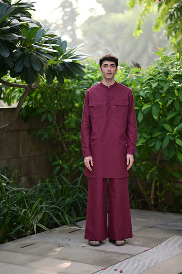 Burgundy Kurta Set